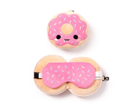 Almofada de Viagem 2 em 1 com Máscara para Os Olhos RELAXEAZZZ Adorasnacks Donut