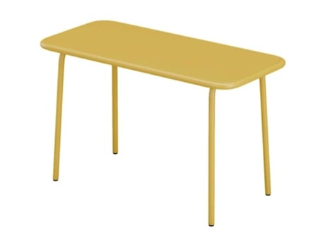 Mesa de Jardim para Crianças em Metal de 80 cm Amarelo Mostarda Popayan de MYLIA