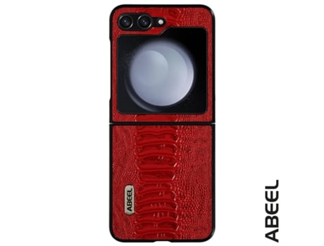 Capa para Samsung Galaxy Z Flip 5 ABEEL Pele Vermelho