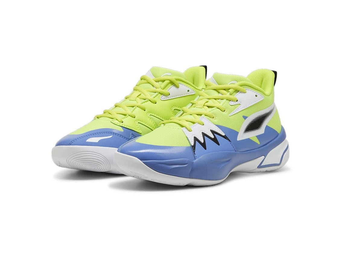 Tenis puma fashion azul e amarelo