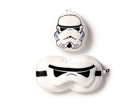 Almofada de viagem Restazz the stormtrooper original em peluche 2 em 1 com máscara ocular PUCKATOR