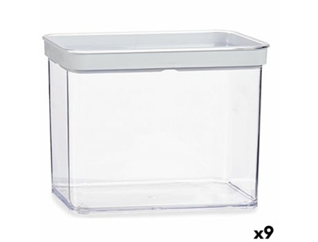 Frasco Transparente Silicone poliestireno ABS 2,2 L 10,5 x 16,1 x 21 cm (9 Unidades)