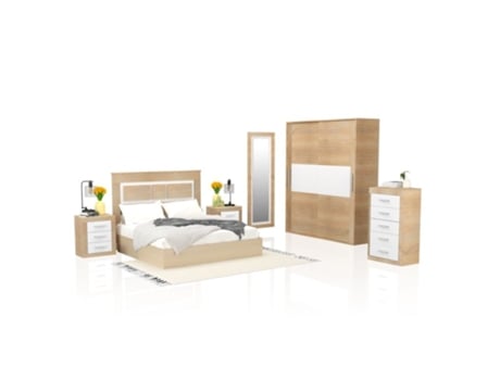 Quarto amplo branco Kira 5C Plus Cambria, DUEHOME