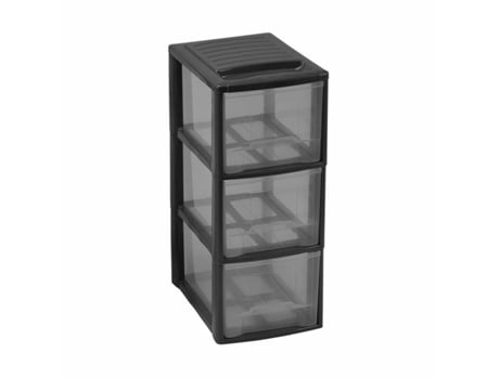 Organizador MONDEX Mini Empire A5 3 Gavetas Preto 19 X 26 X 46 Cm