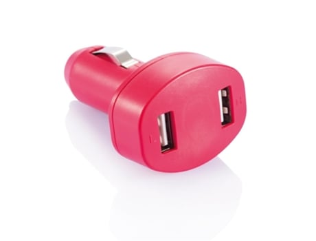 Carregador DESIGN GIFTS 2 Portas Usb Para Carro (5v/2,4a - Rosa)