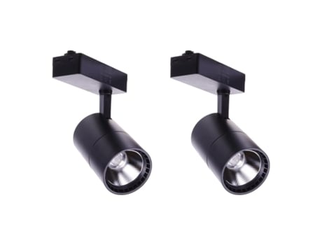 2X Led Spotlight Rail 40W Luz Fria 6000K 2700 Lúmens 220V 50-60Hz Monofásico Cor de Alumínio Preto JANDEI