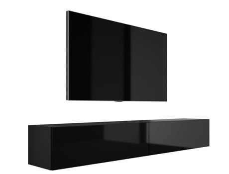 Móvel de Tv Suspenso D: C: 2 X 100 Cm A: 34 Cm D: 32 Cm Preto Mate/Preto Brilhante 3XELIVING