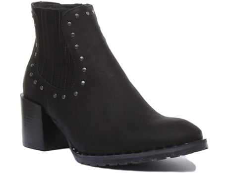 Botas de Mulher JUSTINREESS ENGLAND Pele Preto (36)