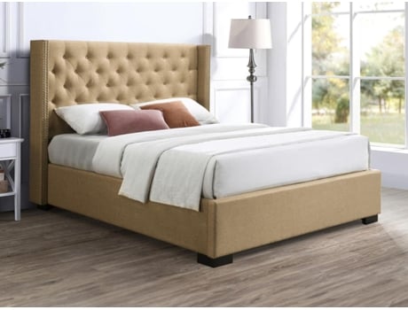 Cama com cofre MASSIMO VENTE-UNIQUE Bege 180x200 cm - Sem colchão - Com sommier