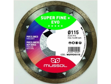 Disco de Diamante Super Fine+Evo 115 Mm 22 2 Mm MUSSOL