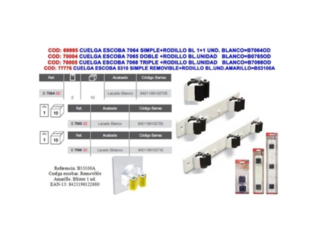 Brinox cuelga escoba con rodillo (blister 2 unidades)   7064