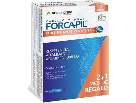 Forcapil Keratin Fortifier + 2x60 cápsulas + 1 mês de presente