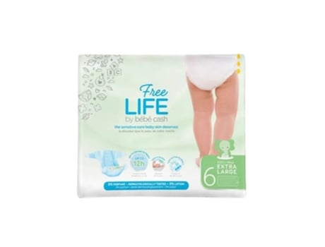 Fraldas FREELIFE FreeLife by Bebe Cash 35 Unidades (Tam 6 - +18 kg)