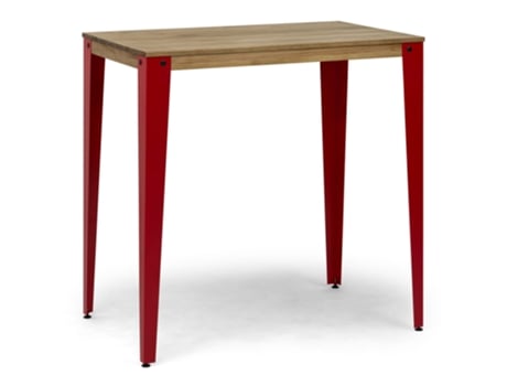 Mesa de Bar BOX FURNITURE Lunds Estilo Industrial (60x140x110 cm - Vermelho)