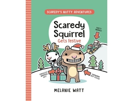 Livro Scaredy Squirrel Gets Festive de Melanie Watt (Inglês)