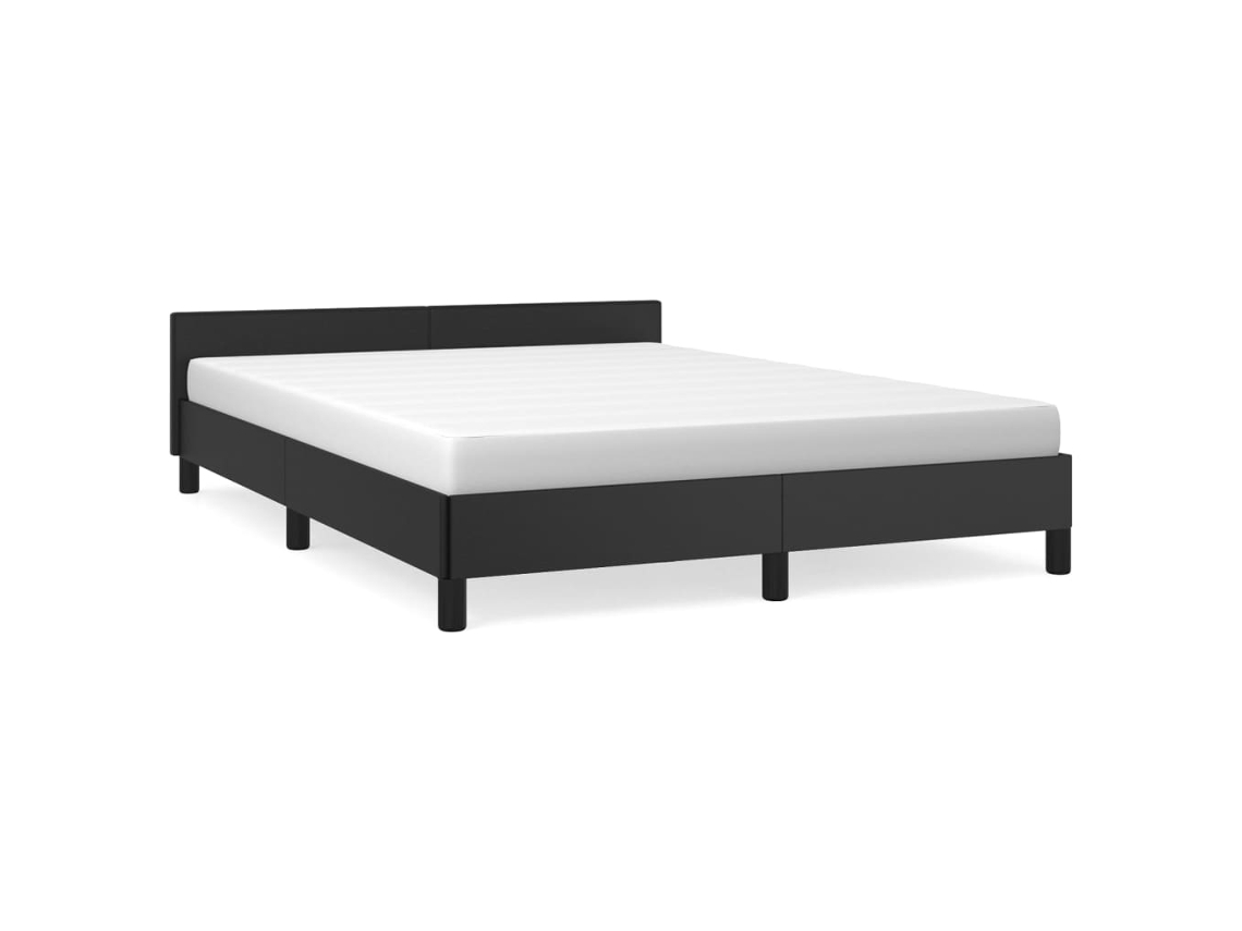 Vidaxl Estrutura Cama C Cabeceira X Cm Couro Artificial Preto