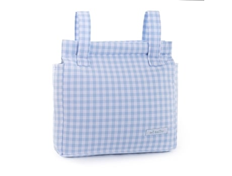 Bolsa organizadora para carrinho de bebê MI BOLLITO Azul Vichy 10 x 35 x 35 cm