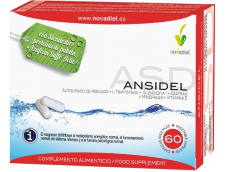 Suplemento Alimentar NOVADIET Ansidel 60 Cápsulas (Cherry, Uva - 100 g)