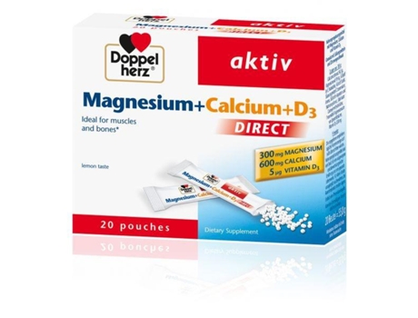 Aktiv Magnesio+Calcio+D3 Direct 20 Saq Doppel Herz