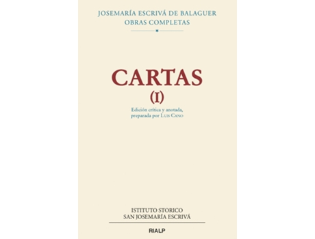 Livro Cartas I (Edición Crítico-Histórica). Rústica de Josemaría Escrivá De Balaguer (Espanhol)