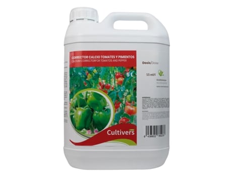 CULTIVERS Tomate e Pimentos Cálcio Líquido 5 L Corrector de Carência de Cálcio para Vegetais. Fertilizante Orgânico Natural Reforça Resistência