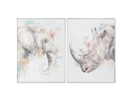 Pintura Dkd Home Decor Moderno Animais 60 X 3,5 X 80 Cm 2 Unidades