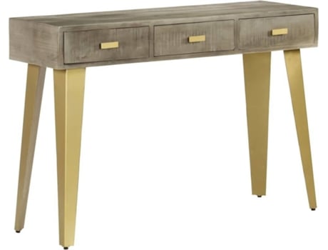 Mesa Consola  Madeira Mangueira Cinzento e Bronze (110x35x76cm)