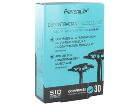 Preventlife Relaxante Muscular 30 Comprimidos S.I.D NUTRITION