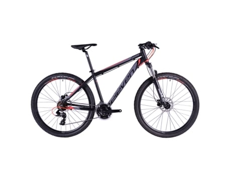 Bicicleta ELEVEN Vortex 1.0 27.5 17 Al Ds Preto Mate Vermelho Neon