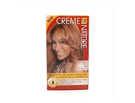 Tinta Permanente Argan Color Creme Of Nature Light Caramel Brown 9.2