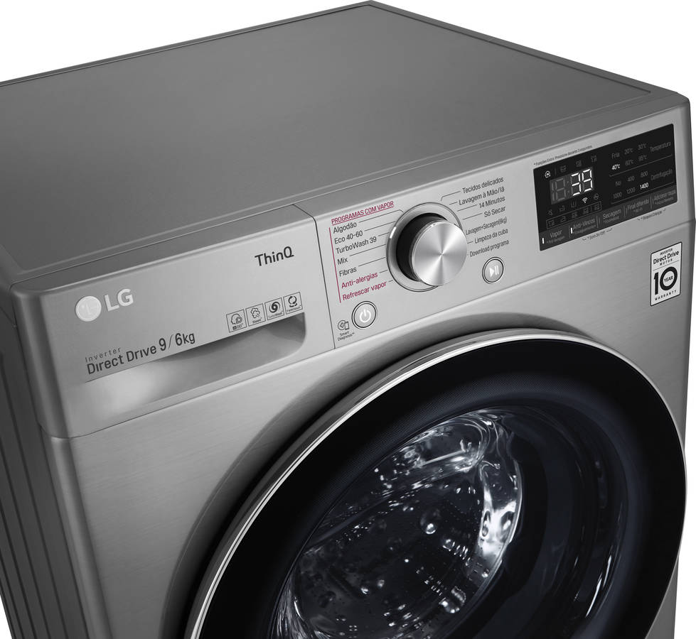 Máquina de Lavar e Secar Roupa LG F4DV7009S2S (6/9 kg - 1400 rpm