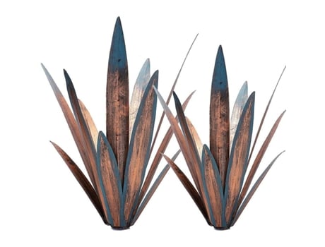 2 Peças de Escultura em Metal Plantas de Agave Decoração Rústica para Jardim BAZYWTYH