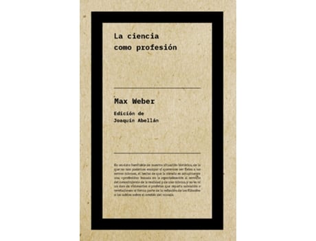 Livro La Ciencia Como Profesión de Max Weber (Español)