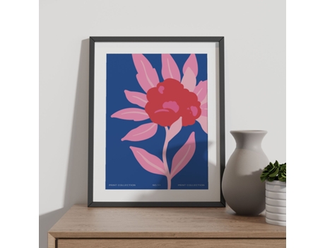 Póster Artemante NACNIC Pop. Zinnia Flor Ilustrações artísticas modernas para decoração de interiores.