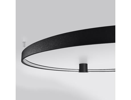 Aplique de Teto Led SOLLUX (Aço Rio -  78 cm Preto -  3000K)