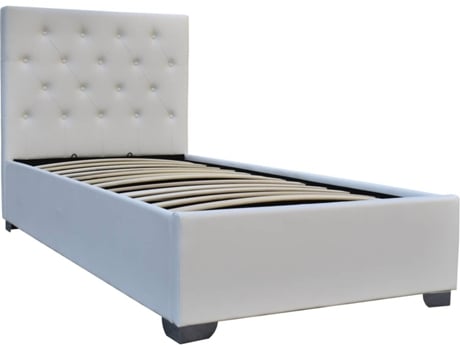 Cama simple con cofre ''Tino'' - 90 190 cm - Blanco