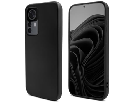 Capa Temperamental Leve Acabamento Fosco para Xiaomi Xiaomi 12T / 12T Pro MOOZY Silicone Líquido Preto