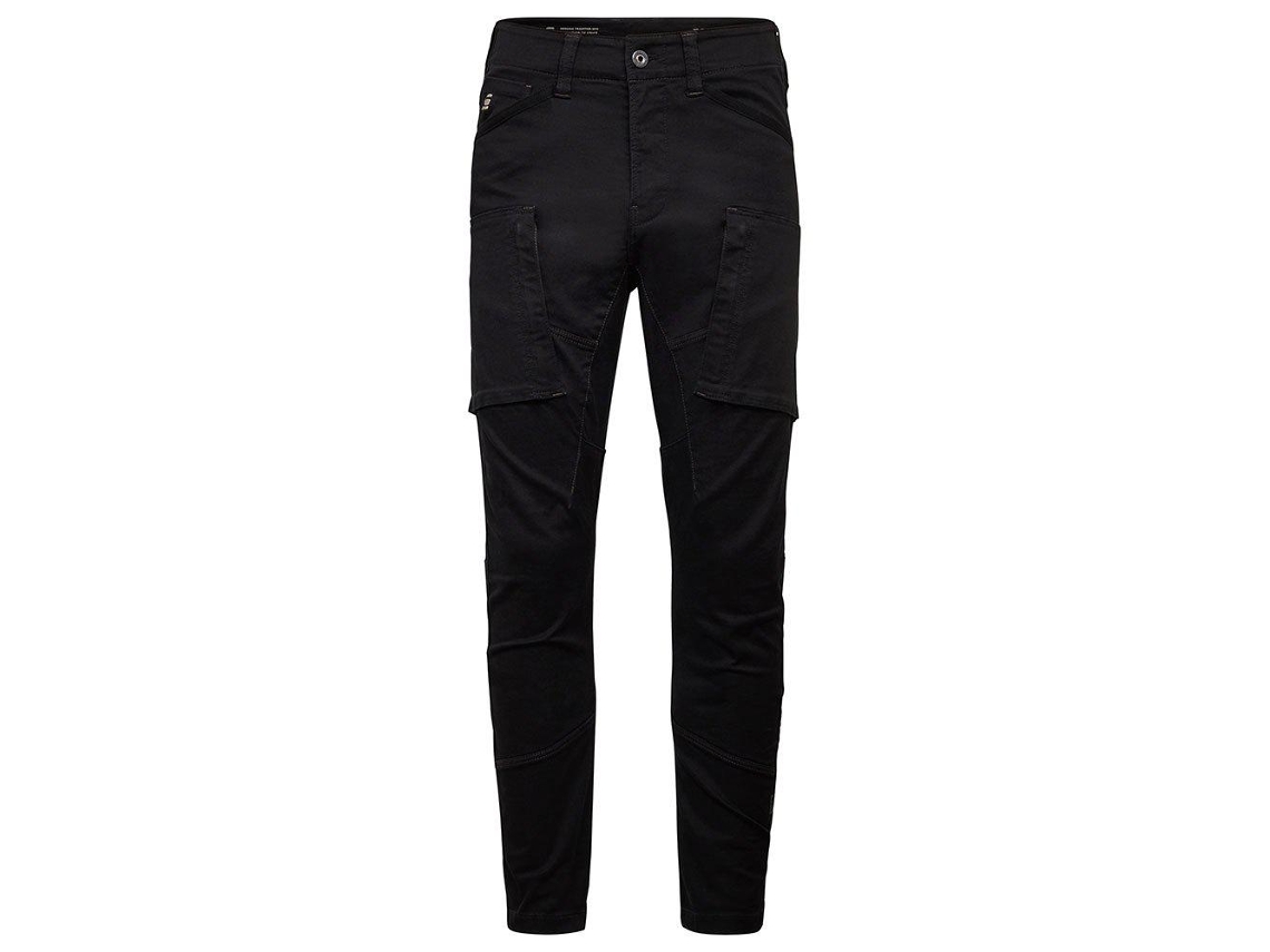 Zip Pocket 3D Skinny Cargo Pants, Black