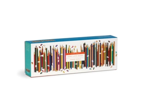 Livro frank lloyd wright colored pencils shaped 1000 piece panoramic puzzle de galison (inglês)