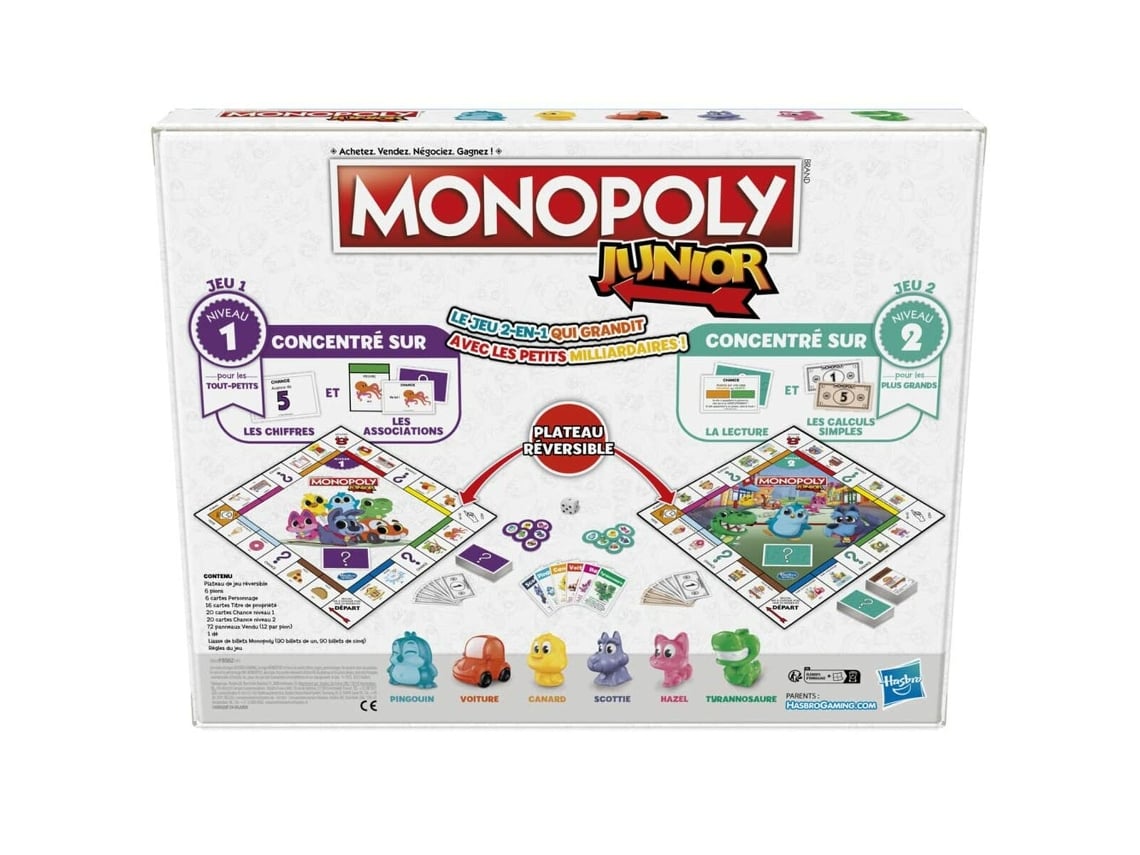 Jogo de Tabuleiro MONOPOLY Junior (Idade Mínima Recomendada: 4