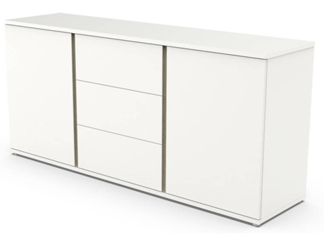 Aparador  Chiado (Branco e Carvalho - MDF - 45x82x176.5 cm)