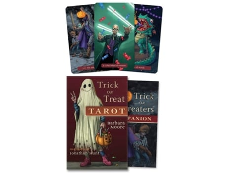 Livro Trick or Treat Tarot de Barbara Moore e Jonathan Hunt (Inglês)