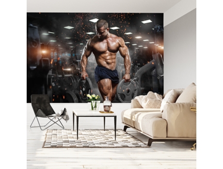 Fotomural DOBOXA  Homem Musculoso Na Academia - Tamanho: 405x270 cm