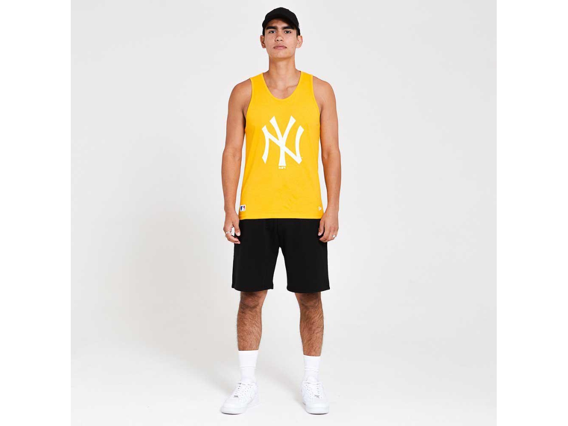 New era MLB Team Logo New York Yankees Sleeveless T-Shirt Yellow