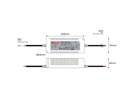 Fonte de Alimentação Estanque 24V Dc 150W Ip67- Glp