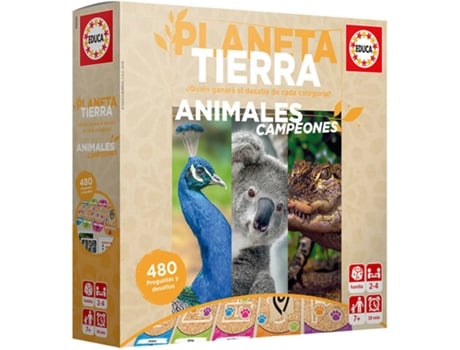 Jogo de Tabuleiro EDUCA Desafio Quiz Descobrir os Animais (Idade Mínima: 7  Anos - Dificuldade: Baixa)