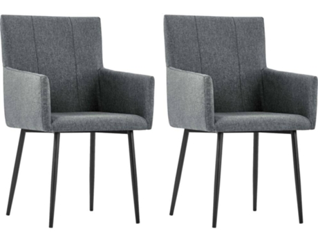 Conjunto 2 Cadeiras de Jantar  (Cinzento - Tecido - 52 x 59.5 x 93 cm)