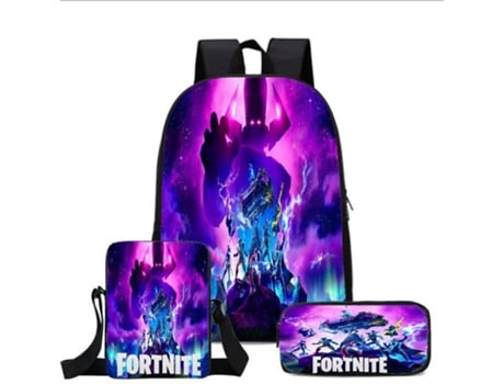 Mochila Escolar Infantil Fortnite 3 Peças Conjunto FEGAR 2 Mochila Juvenil