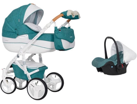 Carrinho de Bebé Individual  Brano Luxe + Carlo Isofix Ready Malachite