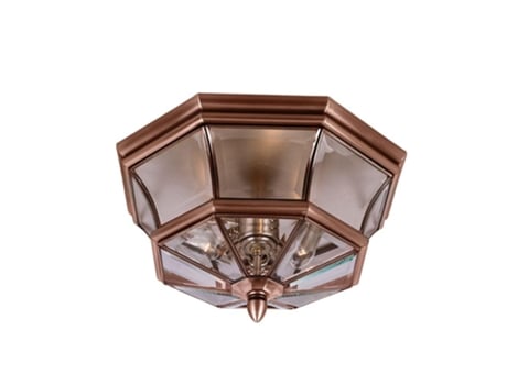 QUOIZEL de Luz de Teto Ao Ar Livre Qz-Newbury-F-Ac Newbury Solid Brass Bavelled Glass E14 3 Bulbos